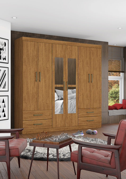 Guarda-Roupa 6 Portas Hércules 1,77 m Freijó – CARIOCA MÓVEIS - Móveis furniture