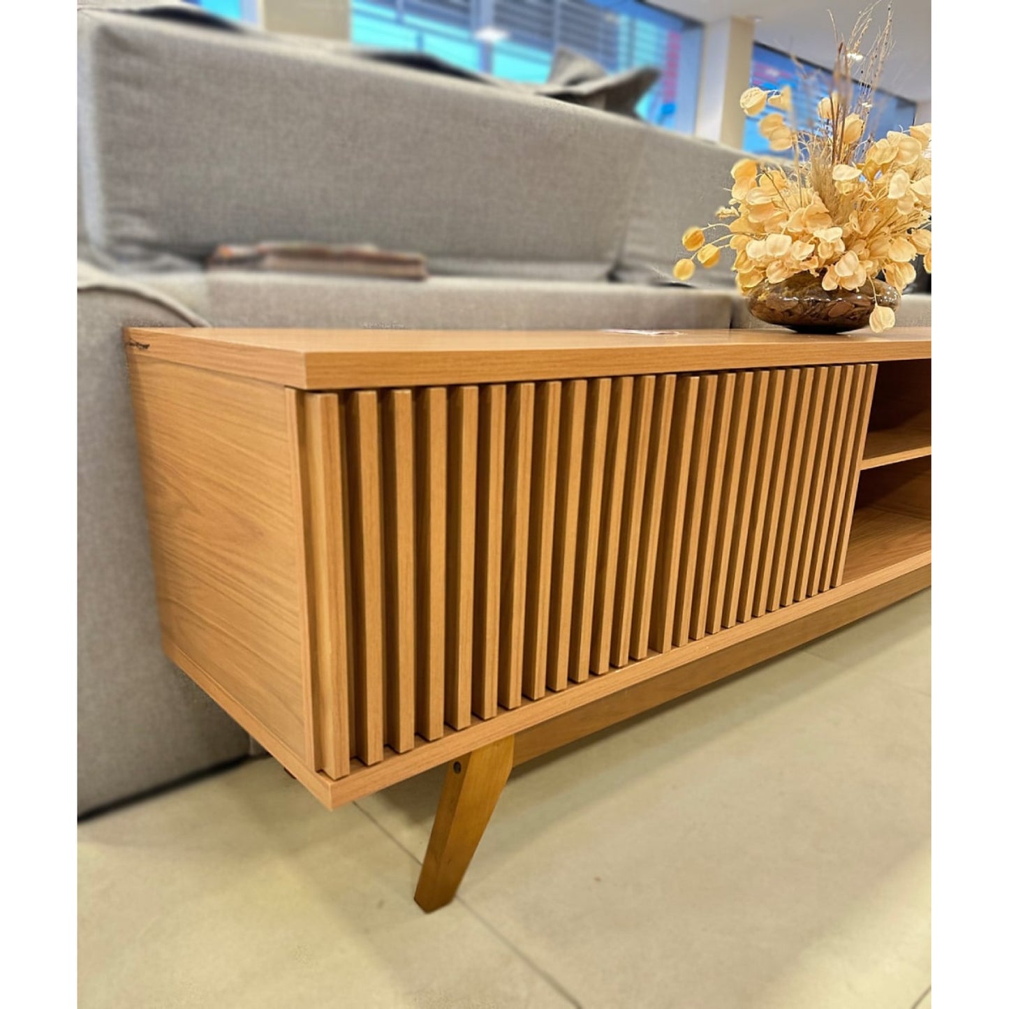 Rack Bancada Fortaleza para Tvs até 75" - Freijó - Móveis furniture