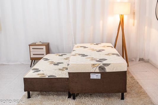 Cama Solteiro Unibox C/ Cama auxiliar Sonho Bom Marrom - Nosso Sonho