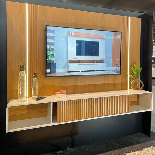 Home Suspenso até 85″ Empire Cinamono/Off White – HB MÓVEIS