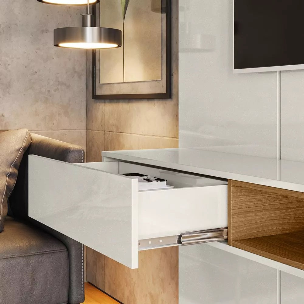 Painel até 65″ Bless 1.6 Off White/Freijó - Móveis furniture