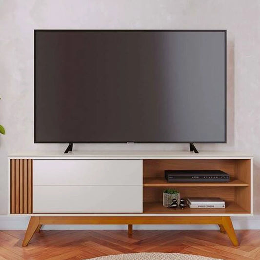 Rack Bancada Otawa Off/Freijó Para TV até 65 Polegadas Larg. 1.60m - Colibri