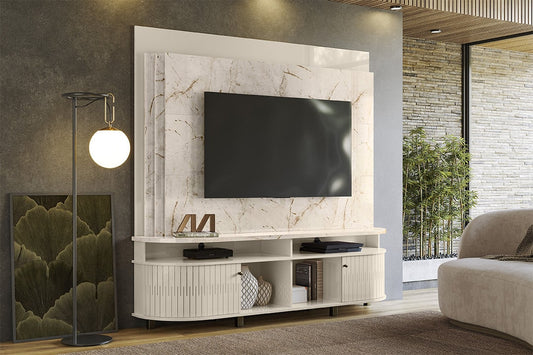 Home Theater Daytona Calacata.Off White Madetec - Móveis furniture