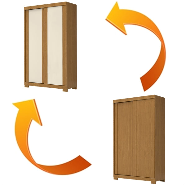 Guarda-Roupa 2 Portas Samira 1,098 m Cinamono/Off White/Cinamono – ACP MÓVEIS - Móveis furniture