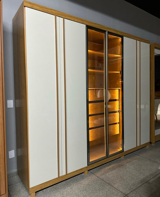 Roupeiro Absolut New Reflecta 6P c LED Pes Ntl.Off Gelius - Móveis furniture