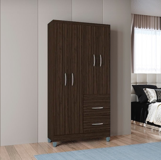 Guarda-Roupa 4 Portas Milão 0,91 m Chocolate – POQUEMA