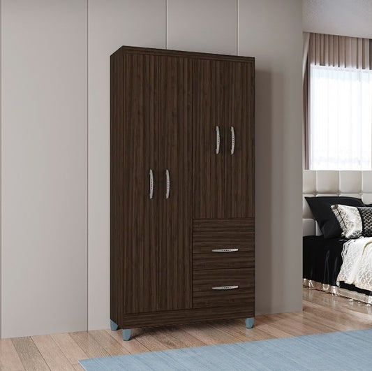 Guarda-Roupa 4 Portas Milão 0,91 m Chocolate – POQUEMA