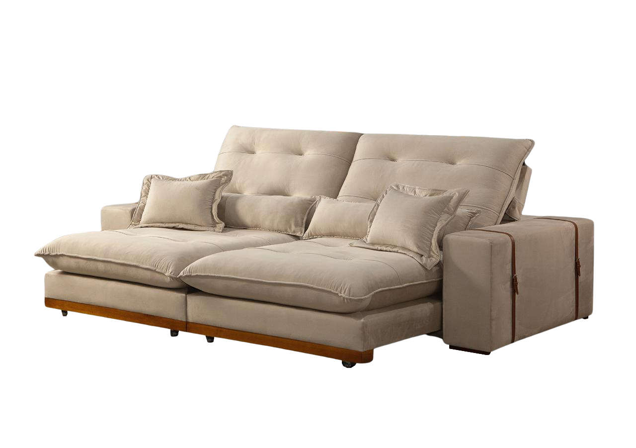 Sofá Retrátil e Reclinável Arthur/Toronto 2,90 m Marfim 4050 – D’VITRINE ESTOFADOS