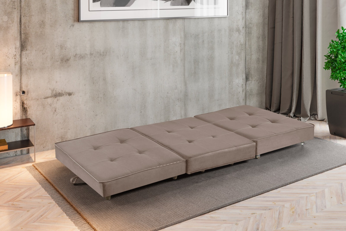 Puff Cama 190 3x62 Veludo Inca Bege Escuro 03 Idealle