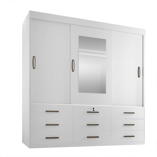 Roupeiro Ipanema 3P9G Branco Minas Plac - Móveis furniture