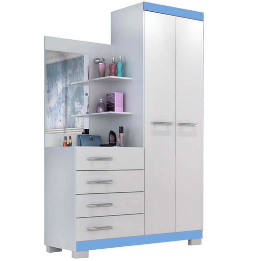 Cômoda Melissa 4 Gavetas 2 Portas com Espelho ACP - Móveis furniture