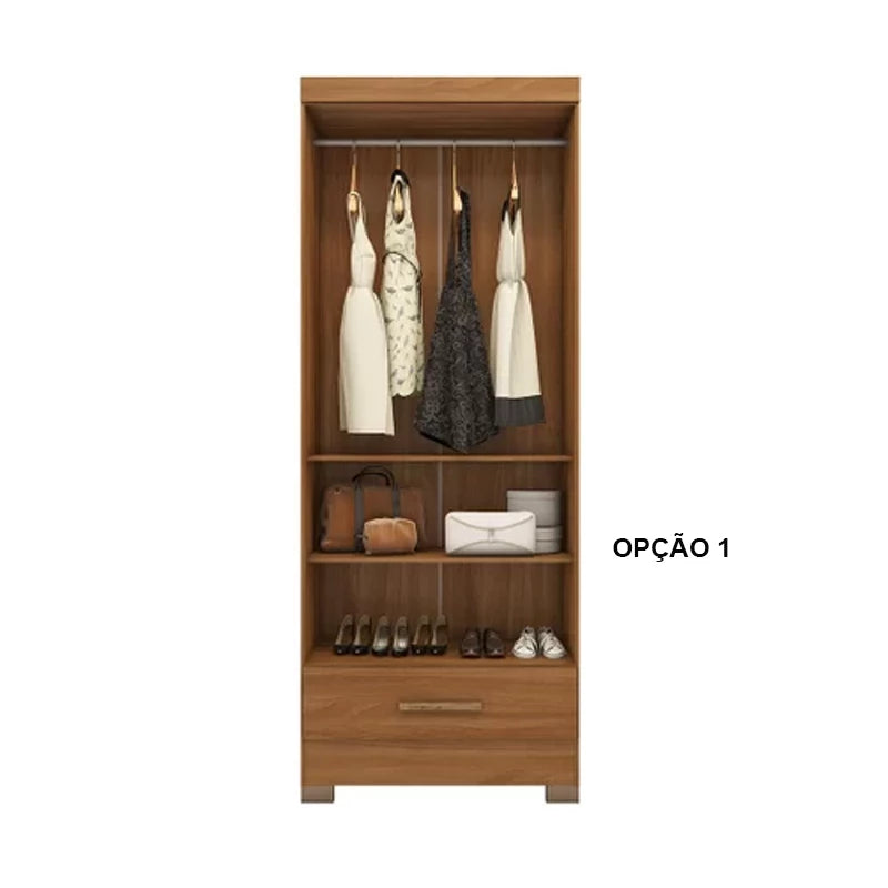 Roupeiro Solteiro Smart Plus 2 Portas 1 Gaveta Larg. 0.85m (GR2123) Cinamomo Rodial Móveis - Móveis furniture