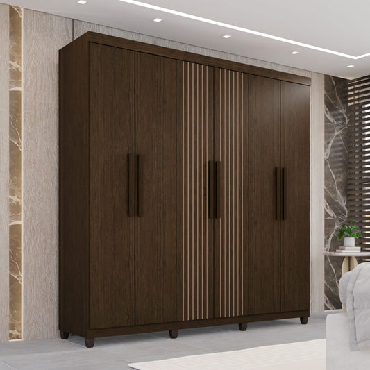 Roupeiro Portugal Frison 6P2G Cacau Imop - Móveis furniture