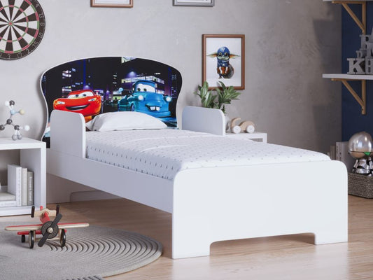 Cama Juvenil Adesivada – Tema Carros - Móveis furniture