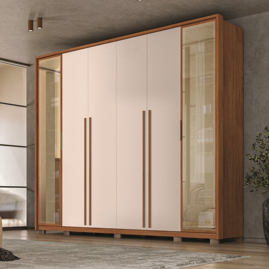 Guarda-Roupa 6 Portas Octavius 2,65 m Freijó/Off White – CAEMMUN MOVELARIA - Móveis furniture