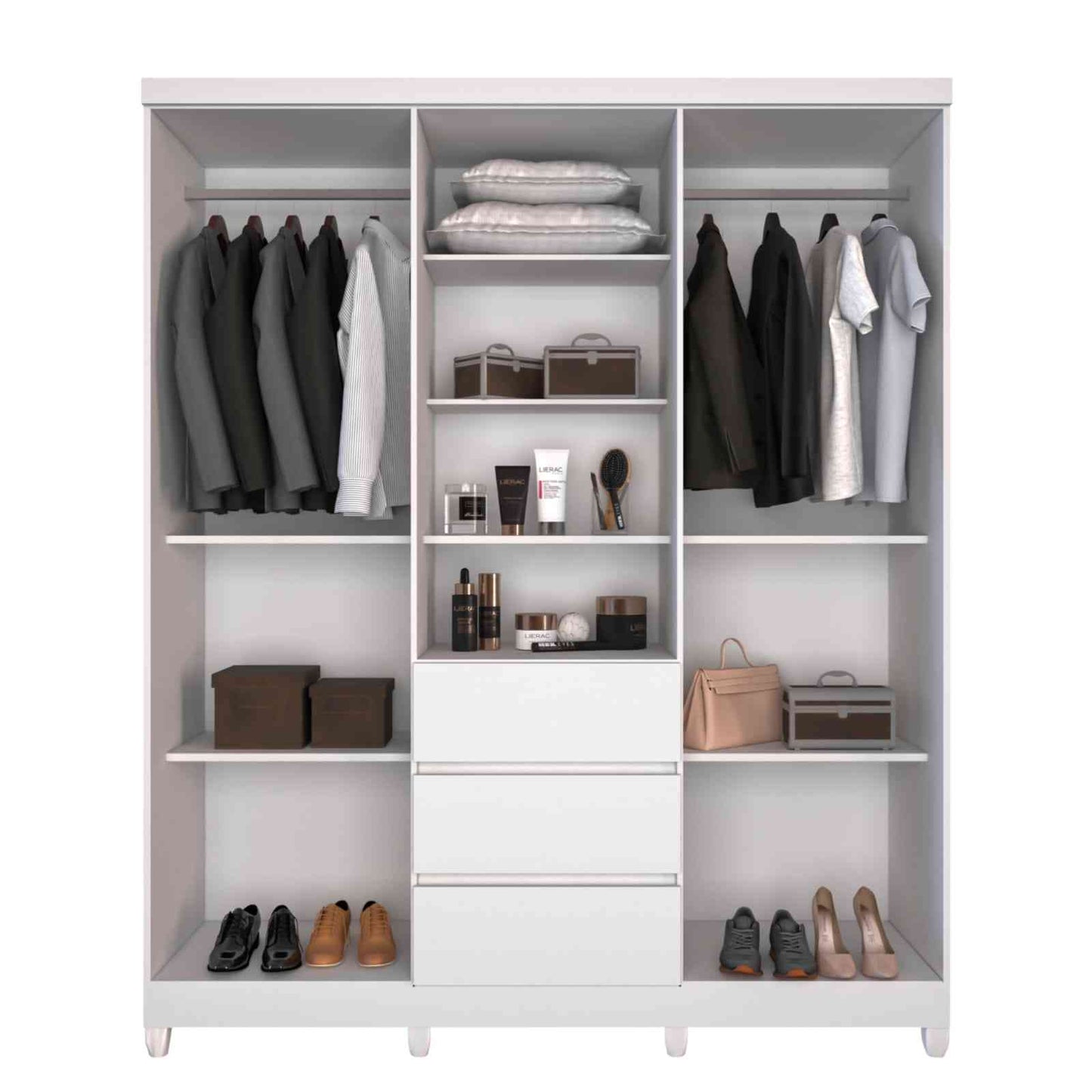 Roupeiro Capelinha Master Top 5P3G c Esp Branco Imop - Móveis furniture