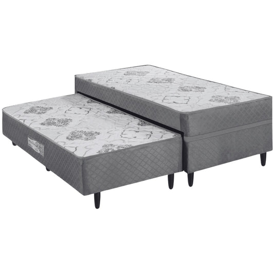 Cama Box Solteiro com Auxiliar Prestige D28 Molas Ensacadas – ECOTEC –