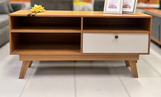 Rack Houston para TV até 50 Polegadas 1 Porta Valdemóveis Cinamomo Off White