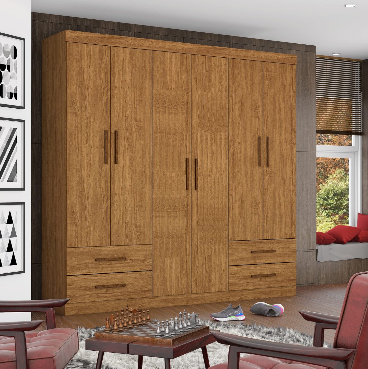 Guarda-Roupa 6 Portas Hércules (Sem espelho) 1,77 m Cinamono – CARIOCA MÓVEIS