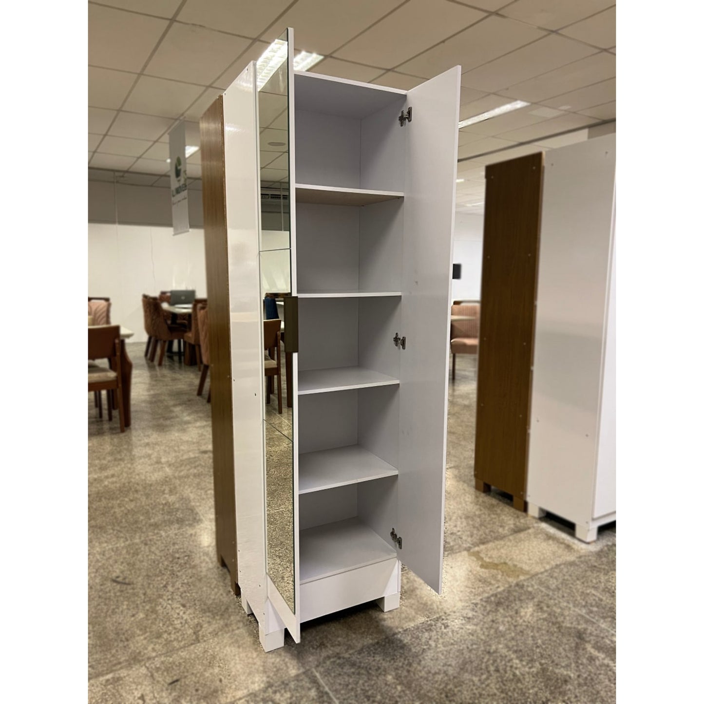 Multiuso Sapateira Maricá Premium 2 Portas C/Espelho Larg. 0.54m Branco Carioca - Móveis furniture