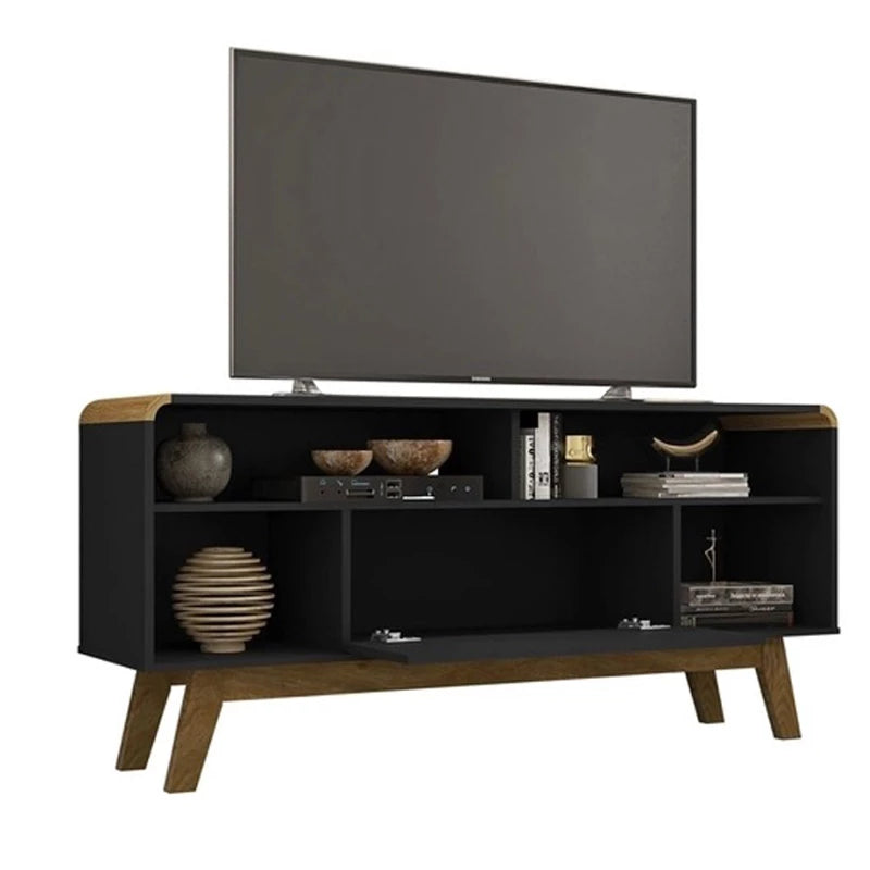 Rack Lazuli Preto Fosco TV até 55 Polegadas Larg. 1.35m Bechara - Móveis furniture