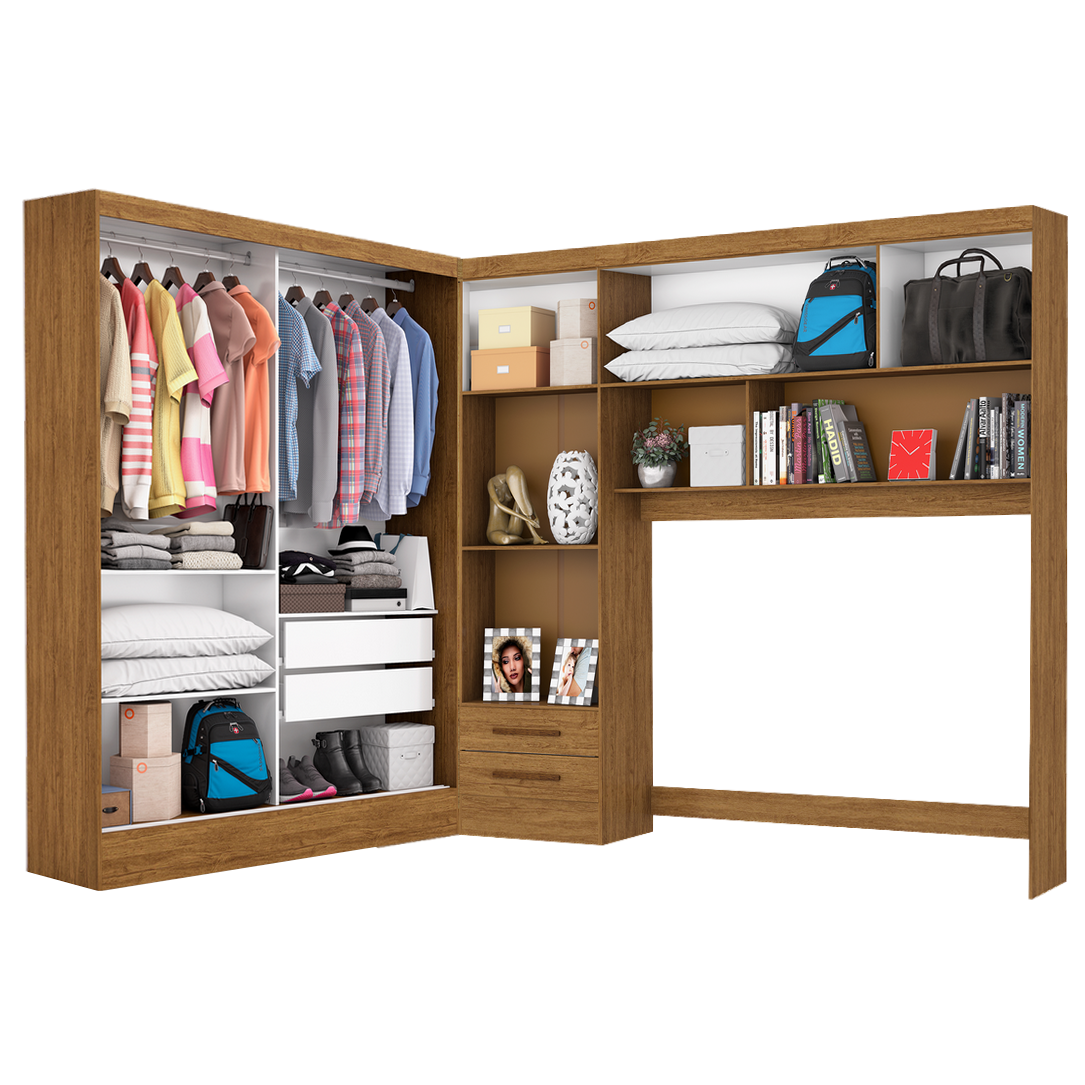 Modulado 4 Portas + Guarda-Roupa 2 Portas Santiago Plus Cinamono – CARIOCA MÓVEIS - Móveis furniture
