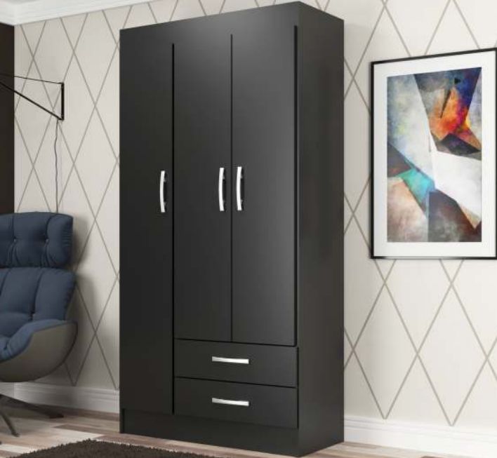 Guarda-Roupa Alice 3P PRETO - Móveis furniture