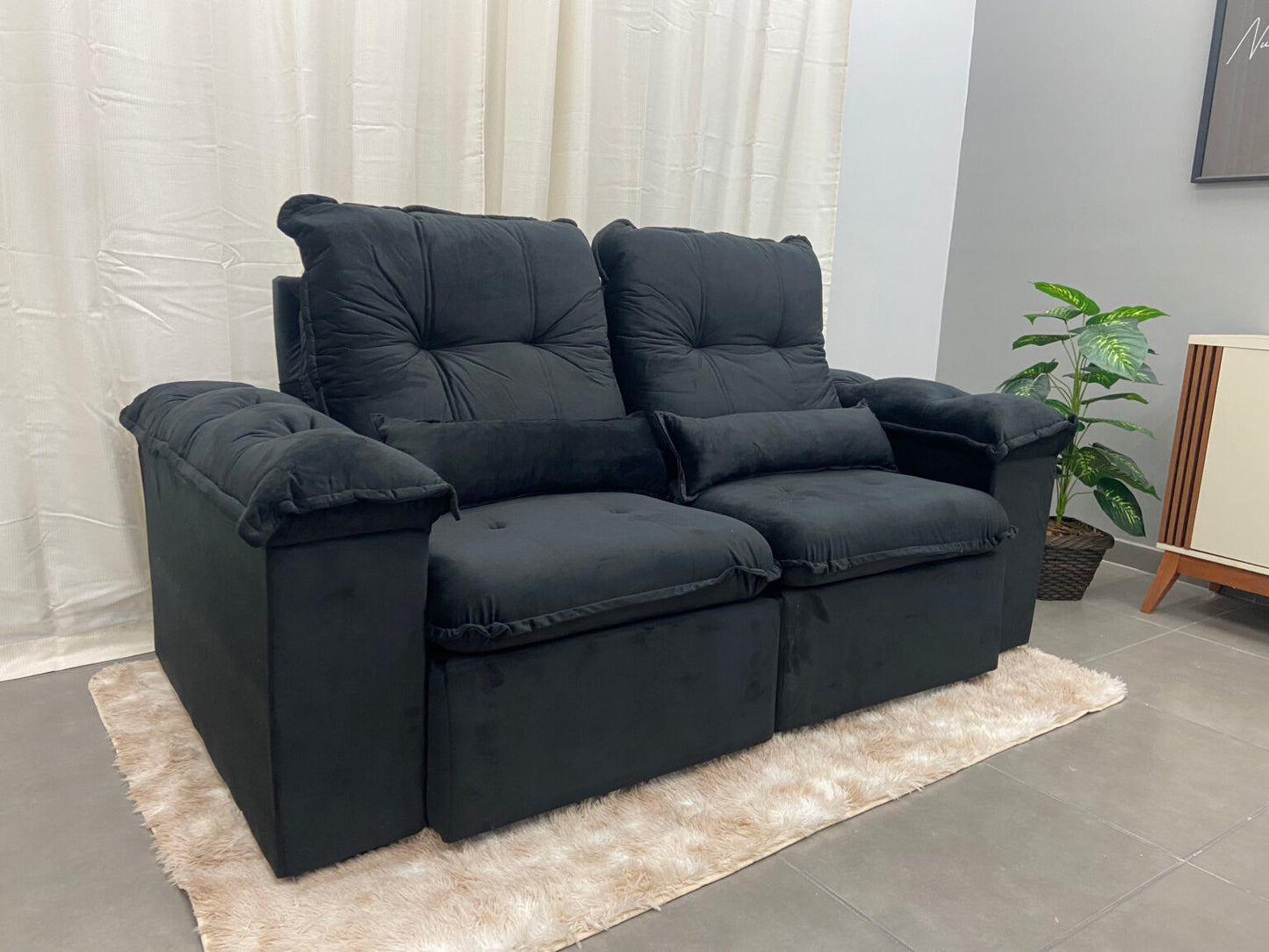 Sofá retrátil arsenal/ZUQUI PRETO - Móveis furniture