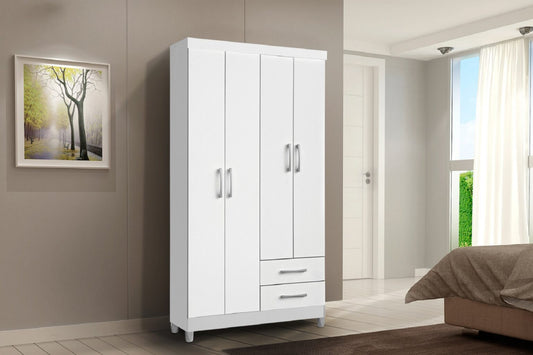 Guarda-Roupa 4 Portas Madri Branco – RUD RACK - Móveis furniture