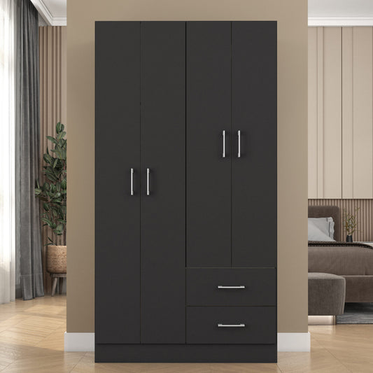 Guarda-Roupa 4 Portas Panamá 4002 Preto – FELLICCI - Móveis furniture