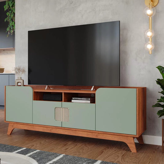 Rack Bancada Paris Larg. 1.80m Cinamomo/Sálvia - Móveis furniture