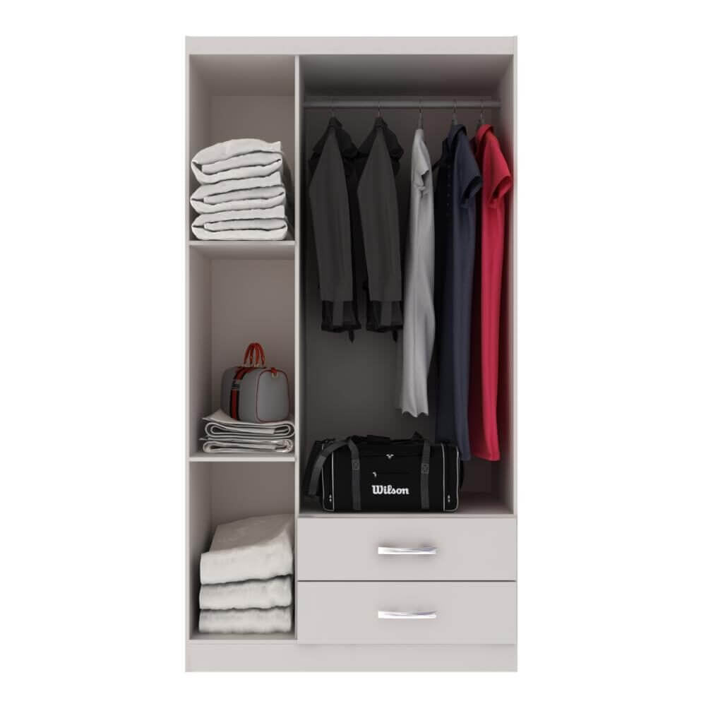Guarda Roupa Treviso 103 Solteiro 3 Portas 2 Gavetas - Móveis furniture