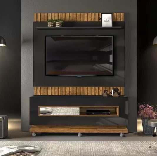 Painel + Bancada até 60″ Vitti Preto/Demolição – DJ MÓVEIS - Móveis furniture