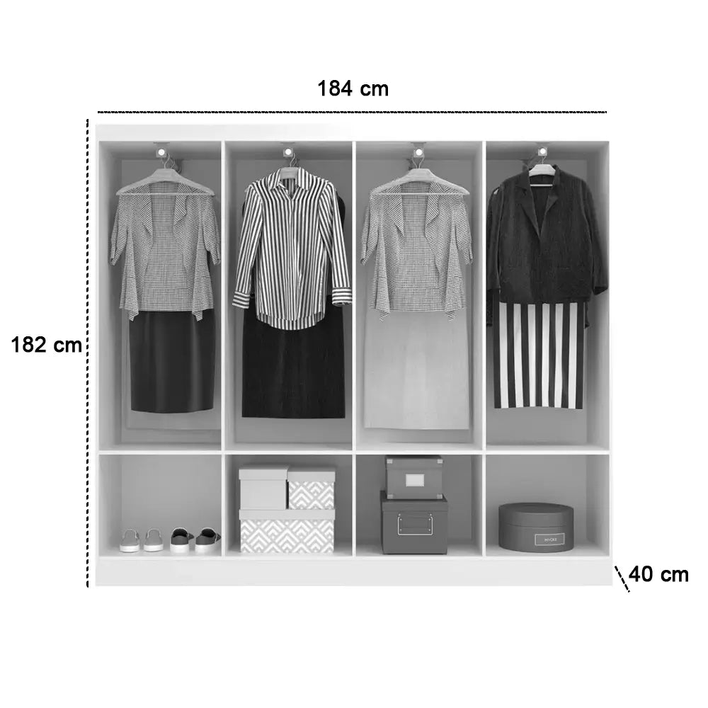 Guarda Roupa Paris Evidencia Casal 8 Portas BRANCO