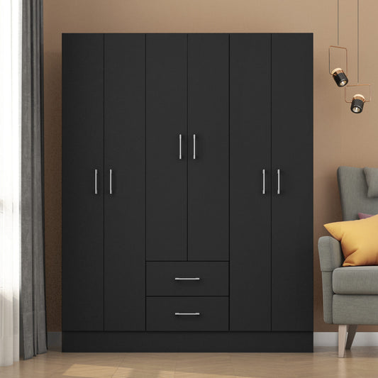 Guarda-Roupa 6 Portas Jamaica 6002 Preto – FELLICCI - Móveis furniture