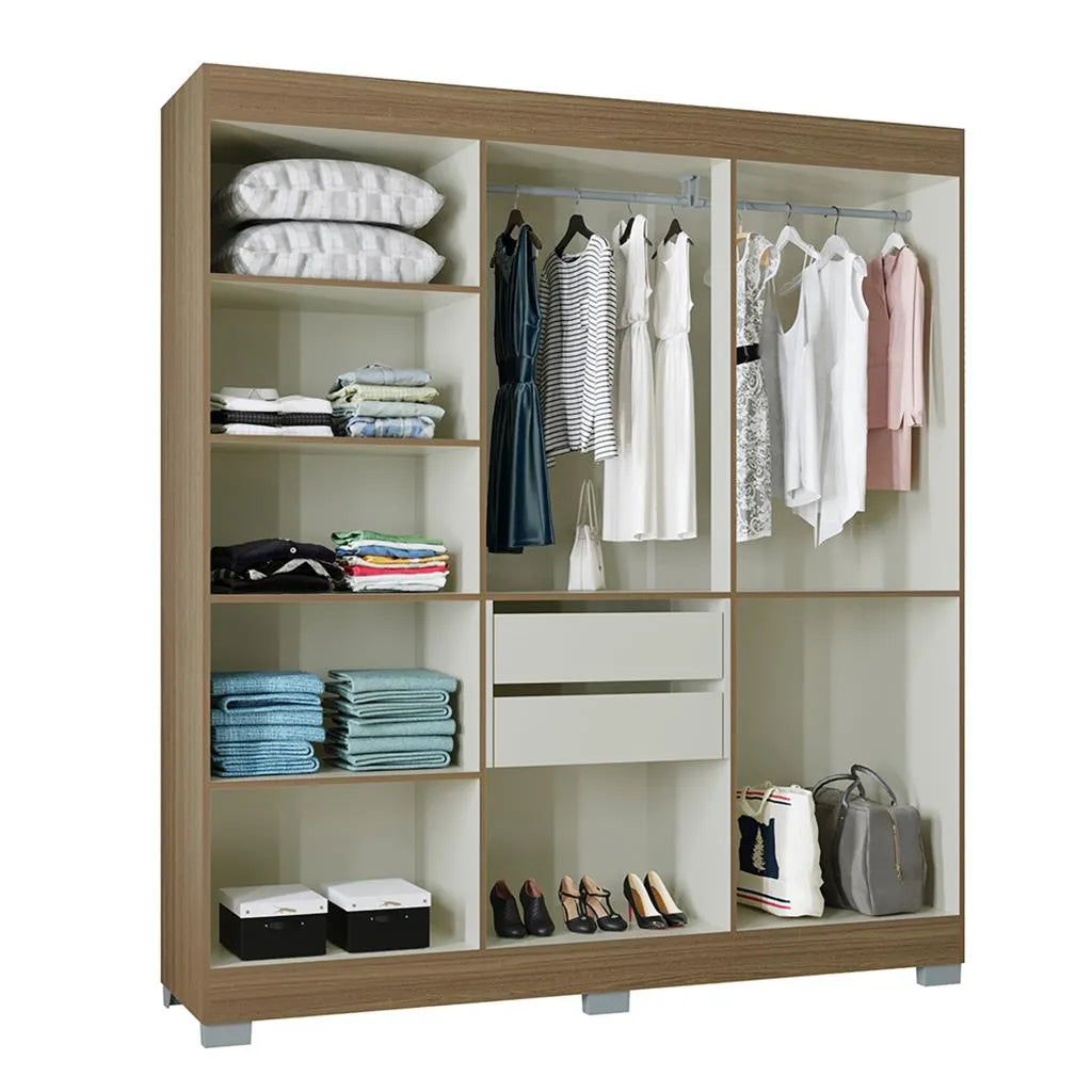 Guarda Roupa Casal Com Pés 6 Portas Barcelona Poquema
Branco