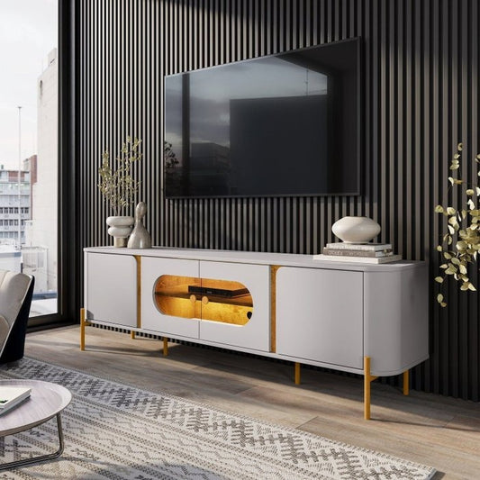 Rack até 75″ Juquehy Off White/Naturale – BECHARA