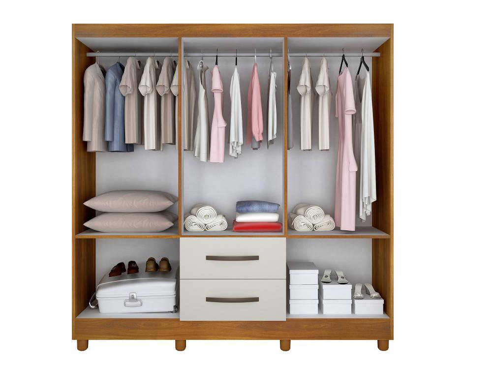 Roupeiro Estrela 6P2G c Pes Branco - Móveis furniture