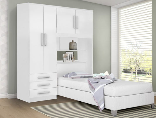 Guarda Roupa Solteiro México 1,56 m Branco – RUD RACK - Móveis furniture