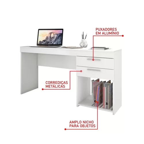 Escrivaninha 2 Gavetas Office 51015Notável Móveis Branco - Móveis furniture