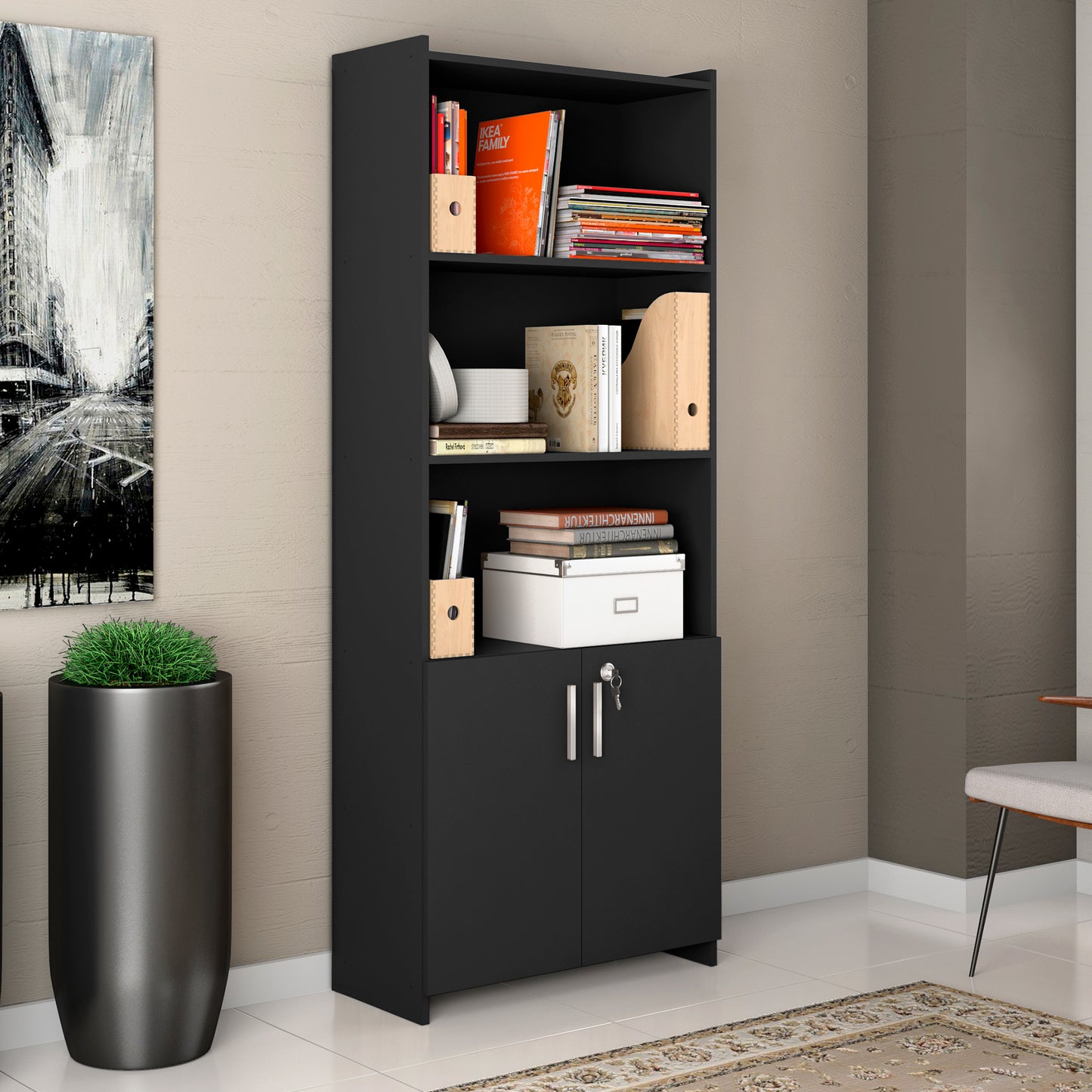 Multiuso Escritorio 2P3N Preto Tx Notavel