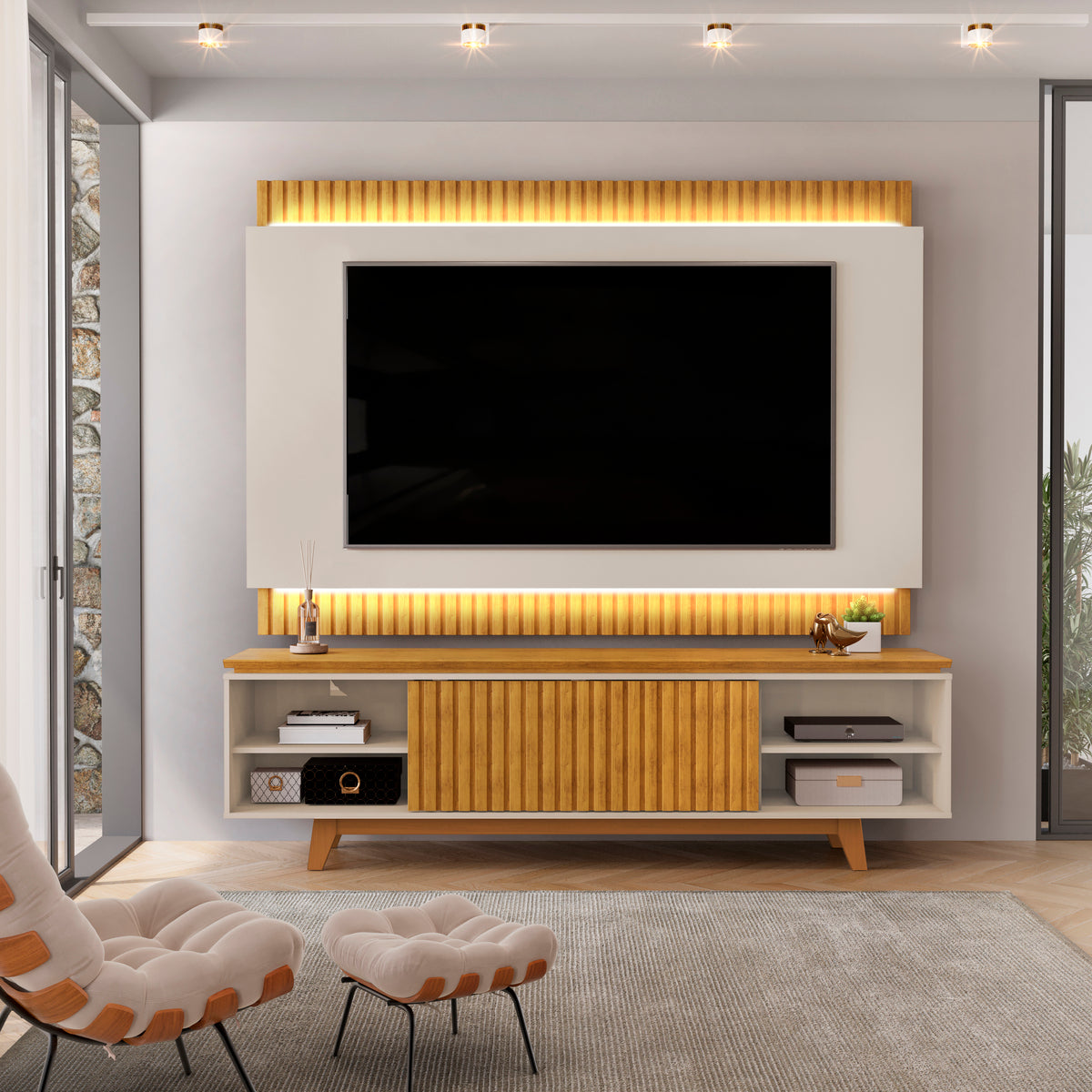 Bancada com Painel Loren Bali.Cedro DJ Moveis - Móveis furniture