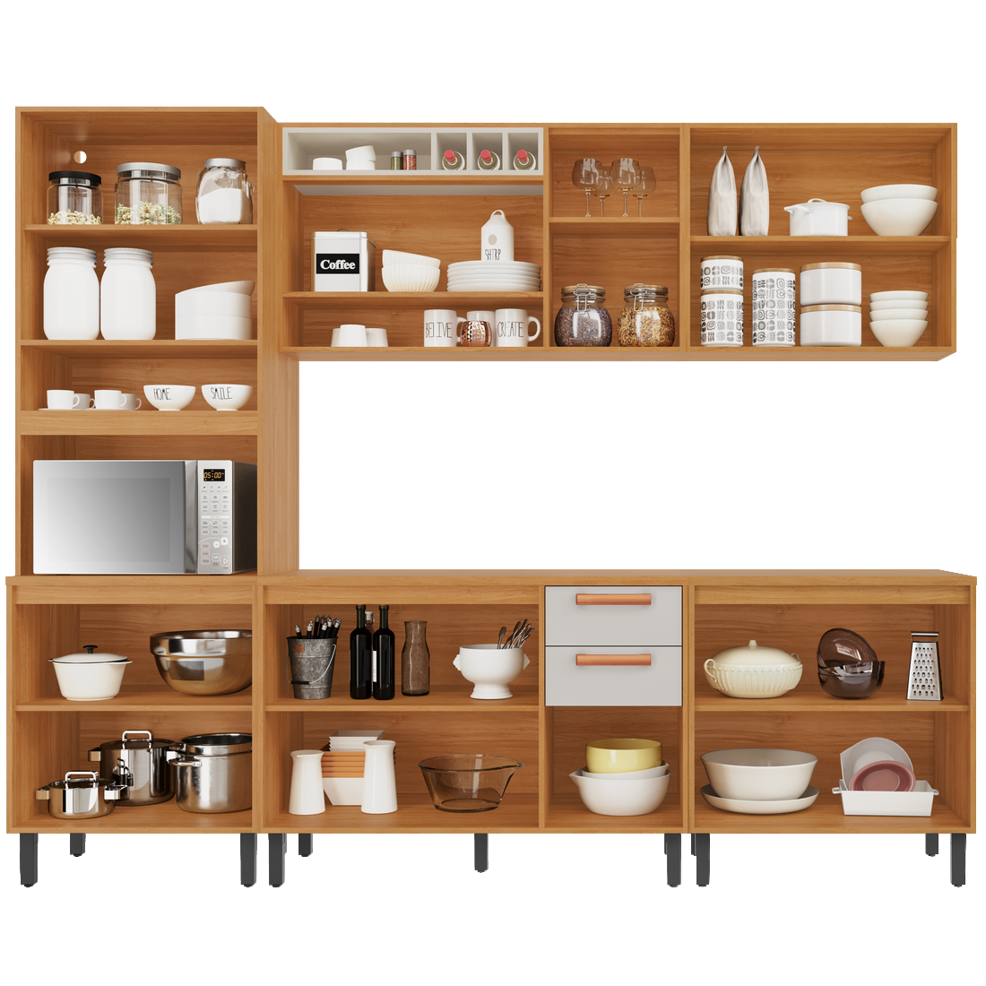 Cozinha Completa Nápoles Cinamono/Off White – ITATIAIA