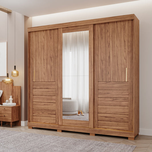 Guarda-Roupa 3 Portas Slide Cecília 2,352 m Cinamono – PANAN MÓVEIS - Móveis furniture