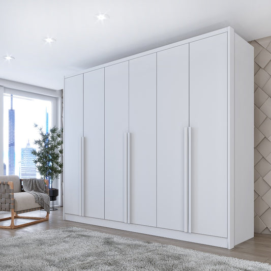 Guarda Roupa Realeza Casal 6 Portas 6 Gavetas Tcil Branco neve