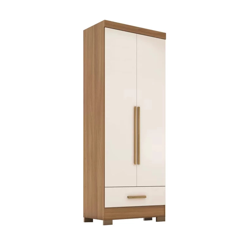 Roupeiro Solteiro Smart Plus 2 Portas 1 Gaveta Larg. 0.85m (GR2123) Cinamomo/Off Rodial Móveis - Móveis furniture