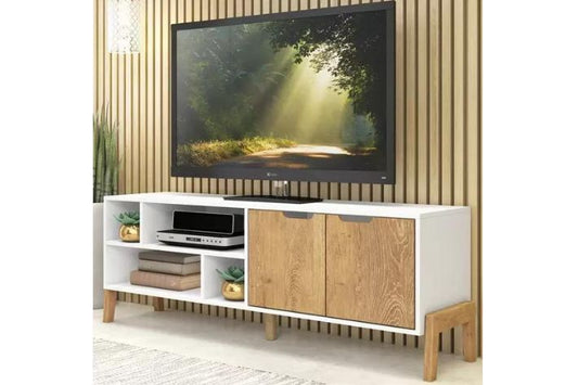 RACK WOOD 1603 141CM BRANCO – FELLICCI