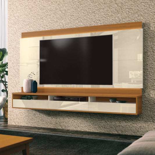 Painel até 75″ Savoy 2.0 Off White/Cedro Natural – EDN MÓVEIS - Móveis furniture