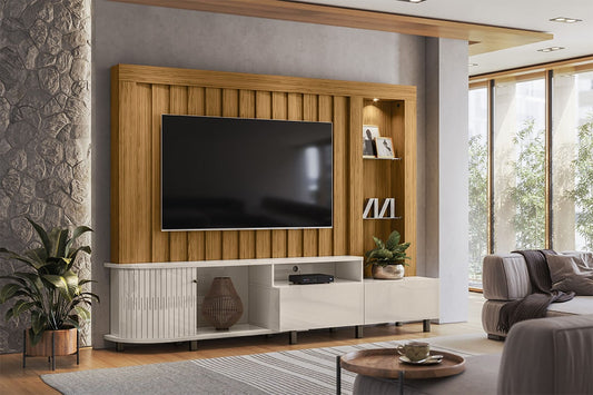 Home Theater Le Mans Naturale.Off White Madetec - Móveis furniture