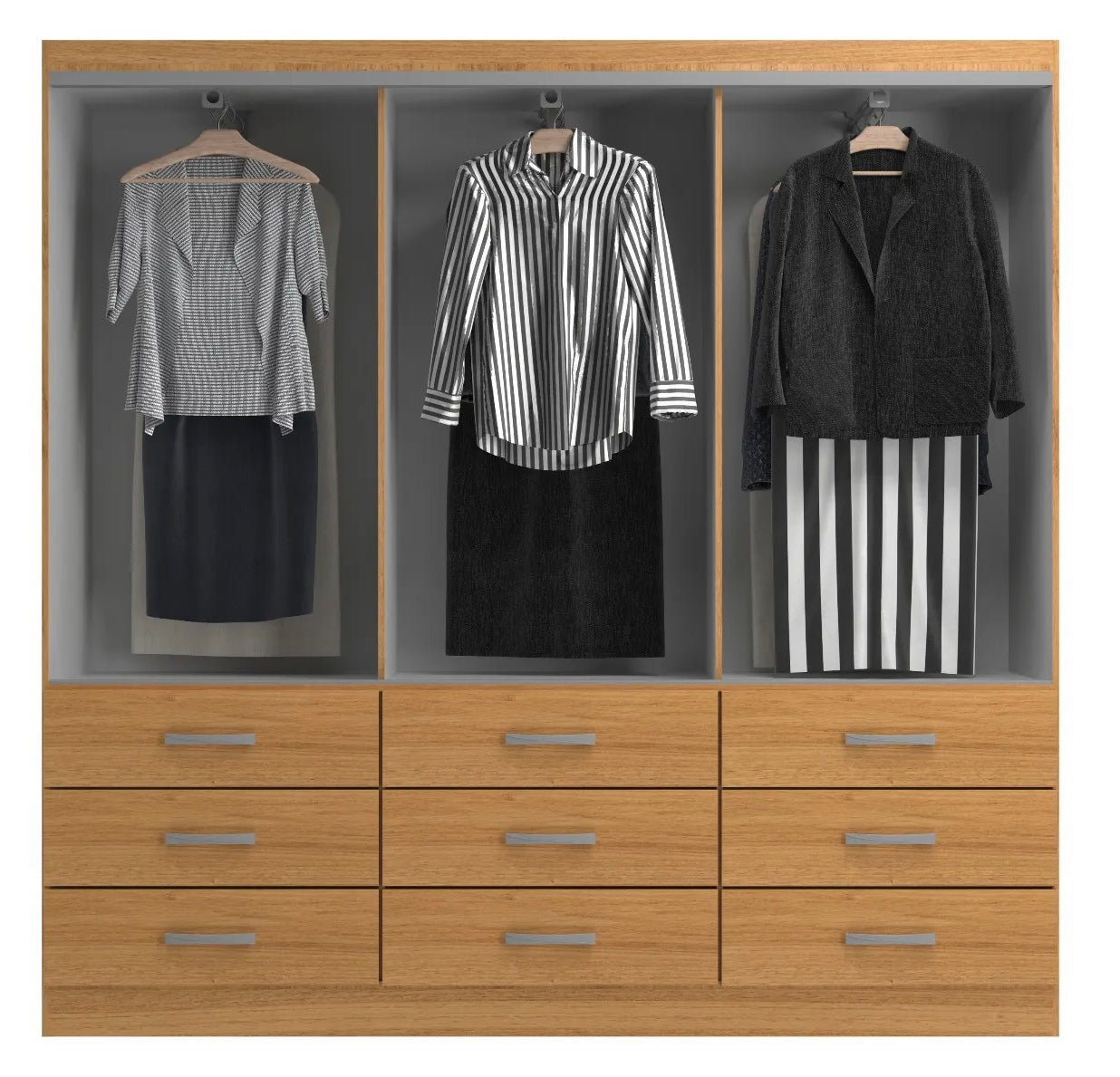 Roupeiro Bergamo Cinamomo - 6 portas - Evidência - Móveis furniture